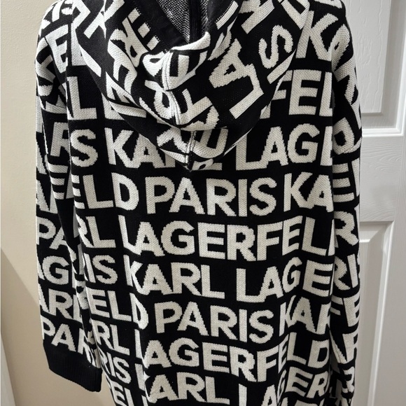 Karl Lagerfeld Paris allover logo zip-front hoodie - Picture 3 of 5